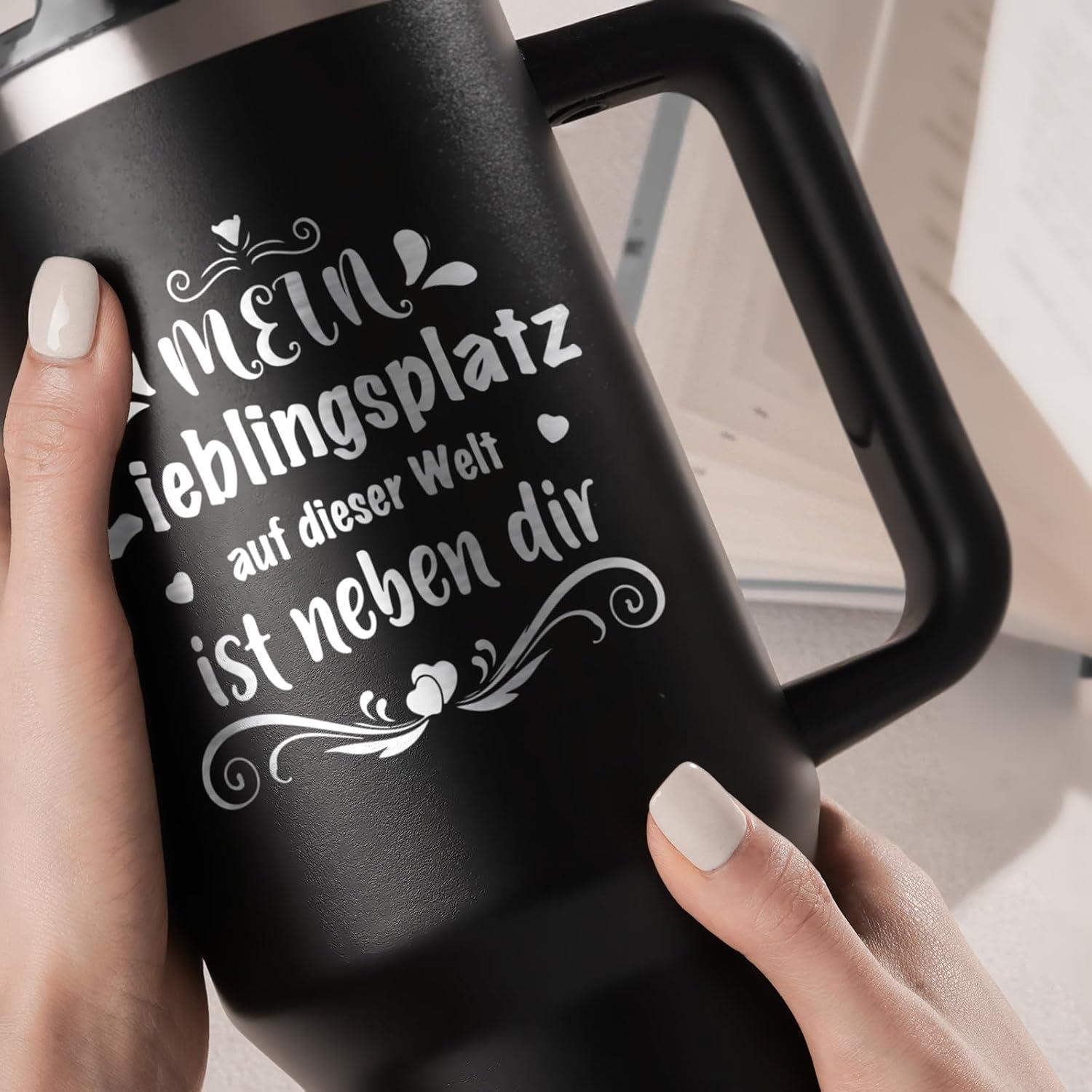 Giftasy Thermobecher 40 oz für Freund - Jahrestag & Hochzeitstag - Edelstahl - Partnergeschenk - Ich liebe Dich - Männer - BPA-frei