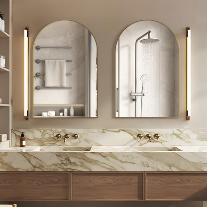 Gewölbter Wandspiegel Gold 60x90 cm – Badezimmer & Deko