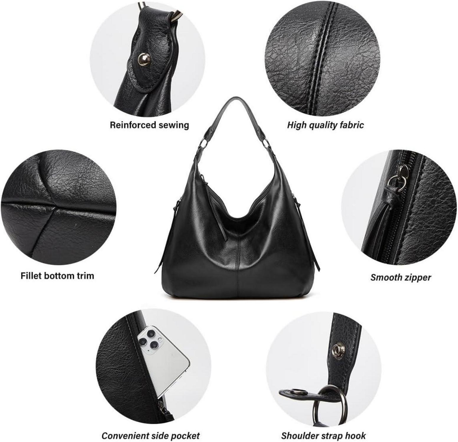 Pahajim Damen Leder Handtaschen Set Geldbörse Umhängetasche