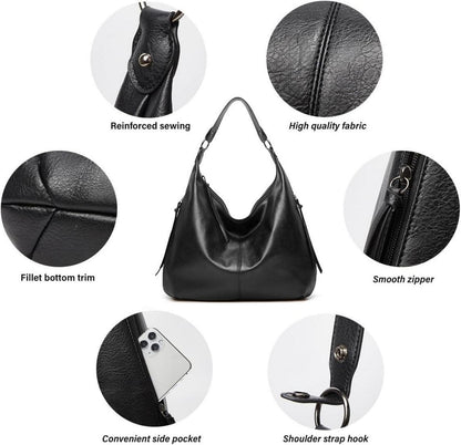 Pahajim Damen Leder Handtaschen Set Geldbörse Umhängetasche