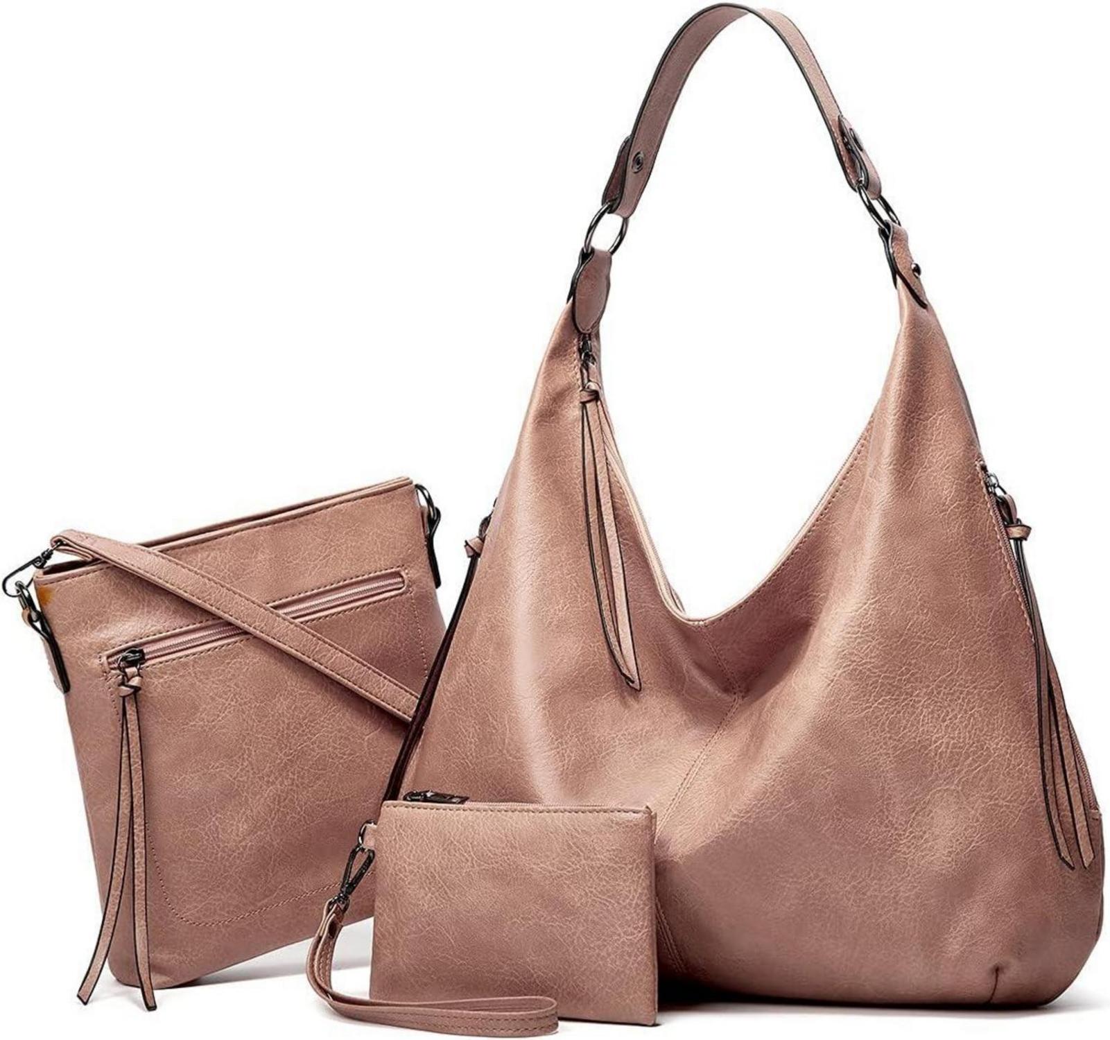 Handtasche Damen Leder Set Geldbörse Shopper Hobo Umhängetasche