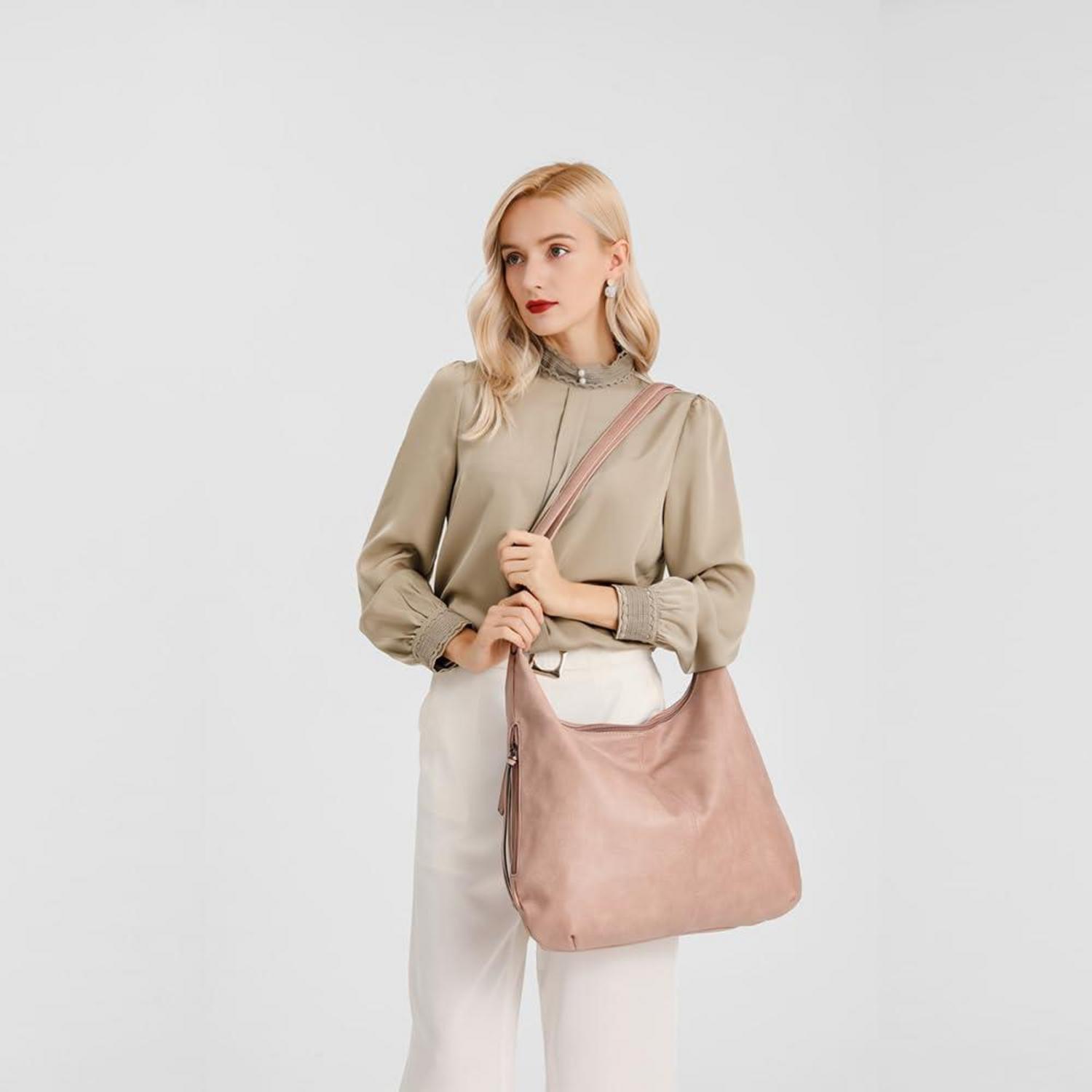 Pahajim Handtasche Damen Leder Shopper Hobo Umhängetasche Set