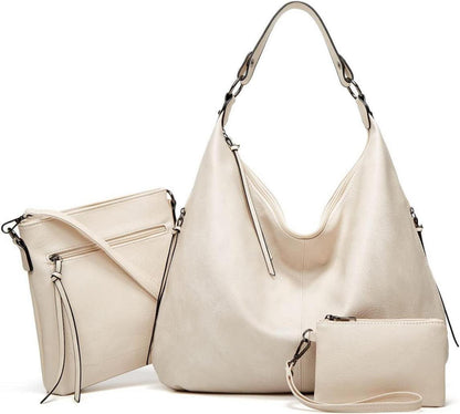 Handtasche Damen Leder Set Geldbörse Shopper Hobo Umhängetasche