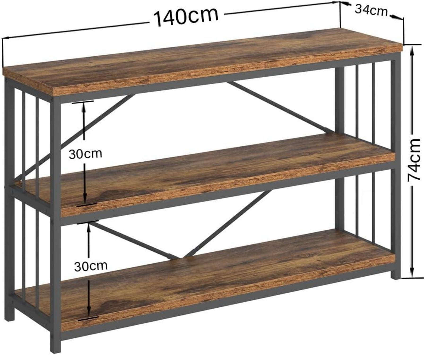 Konsolentisch Holz Bücherregal Flurtisch 3 Ebenen