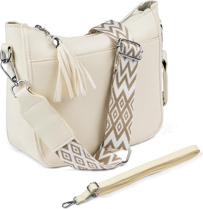 URAQT Umhängetasche Damen Crossbody Bag Verstellbar Schultergurt Schwarz