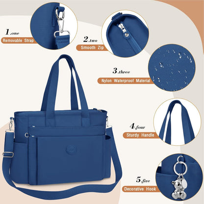 TEUEN Handtasche Damen Groß Nylon Tote Bag Schultertasche Einkaufen Büro Reisen