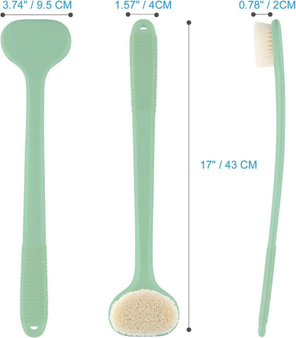 Rückenbürste für die Dusche 43 cm langer Griff Erbsengrün