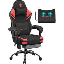 Gaming Stuhl mit Massage und Fußstütze, ergonomisch, 158 kg