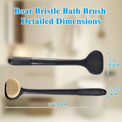 Trockenbürste Naturborsten Anti-Rutsch 43cm Rückenbürste für Dusche