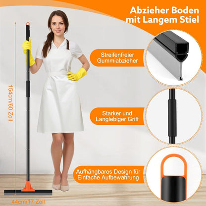 Abzieher Boden 43cm Silikon Wasserschieber mit Langem Stiel
