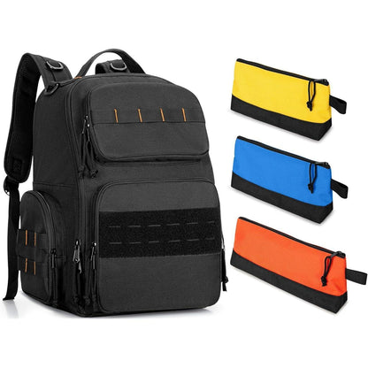 Werkzeugrucksack mit 3 Organizer-Taschen, Schwarz