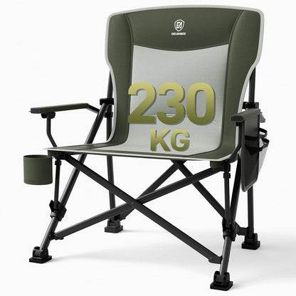 XL Campingstuhl faltbar 230kg belastbar mit Getränkehalter Grün