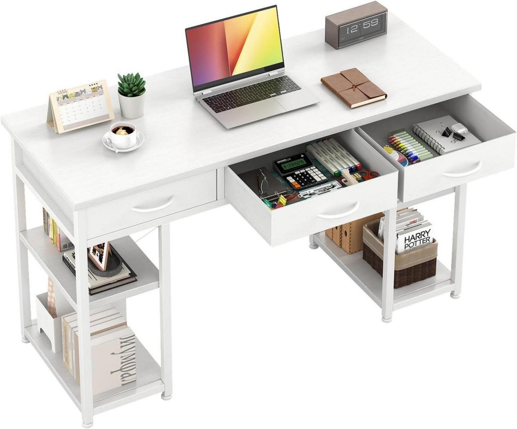 Computertisch mit Schubladen und Ablagefächern, 43 Zoll Home Office