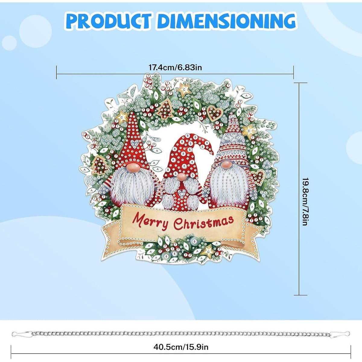 Diamant Painting Weihnachten Anhänger - Gnom Fensterbild DIY Set