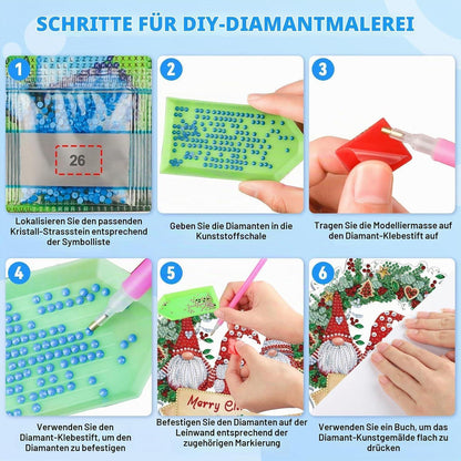Diamant Painting Weihnachten Anhänger - Gnom Fensterbild DIY Set