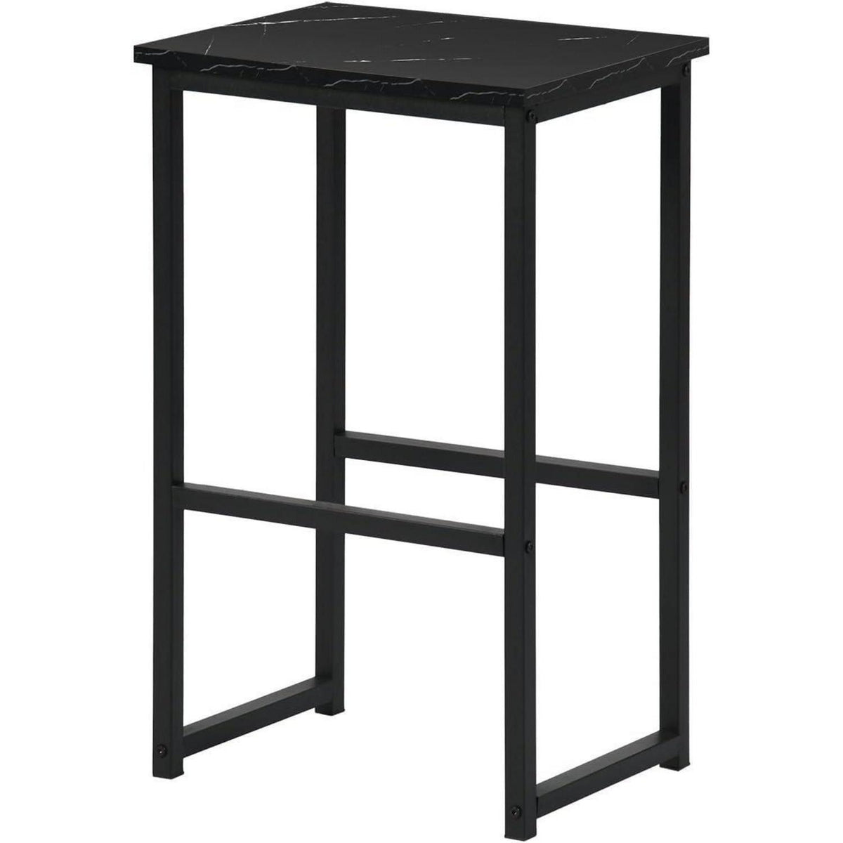 Bartisch Set mit 4 Barhockern – Industriestil Schwarz