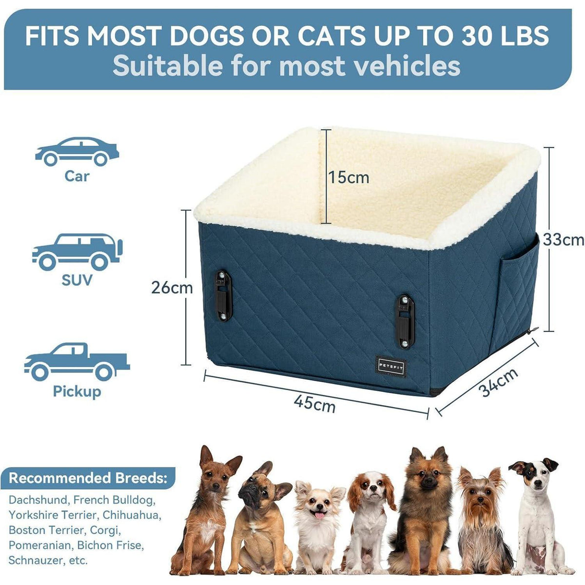 Hunde Autositz erhöht – Sicher & Komfortabel für kleine Hunde