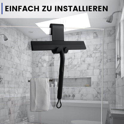 Duschabzieher Schwarz Silikon Halterung 21,5cm Badezimmer