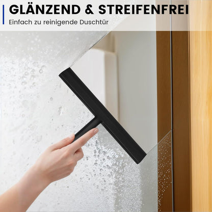 Duschabzieher Schwarz Silikon, Abzieher Dusche 21,5cm Halterung
