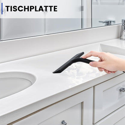 Duschabzieher Schwarz Silikon 21,5cm mit Halterung - Ohne Bohren