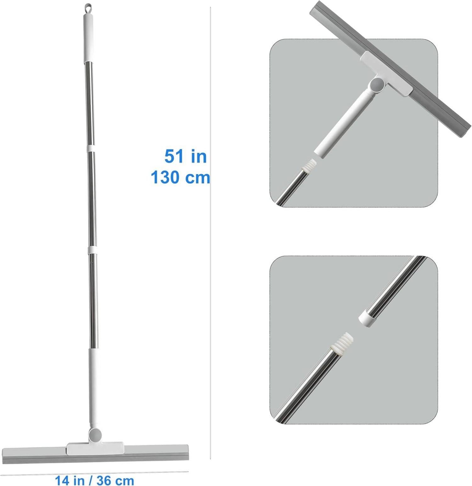 Wasserschieber Bodenabzieher Dusche mit Silikonkopf 132cm Stiel