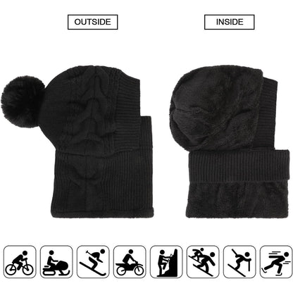 Warme Damen Sturmhaube Fleece 3in1 für Winter Outdoor