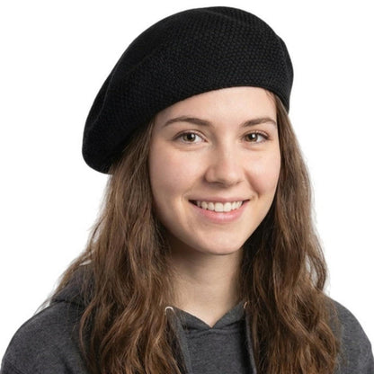Damen Baskenmütze Sommer Atmungsaktiv – Leichte Beanie-Mütze Schwarz