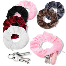 6er Set Scrunchies mit Reißverschluss Tasche Haargummi Samt
