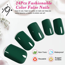 Ceboic French Press on Nails Dunkelgrün 24 Stück Glossy