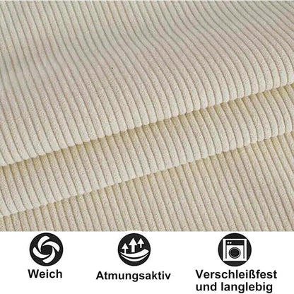 Schlafsofa Cord Beige 90x200 cm mit Stauraum & Lattenrost