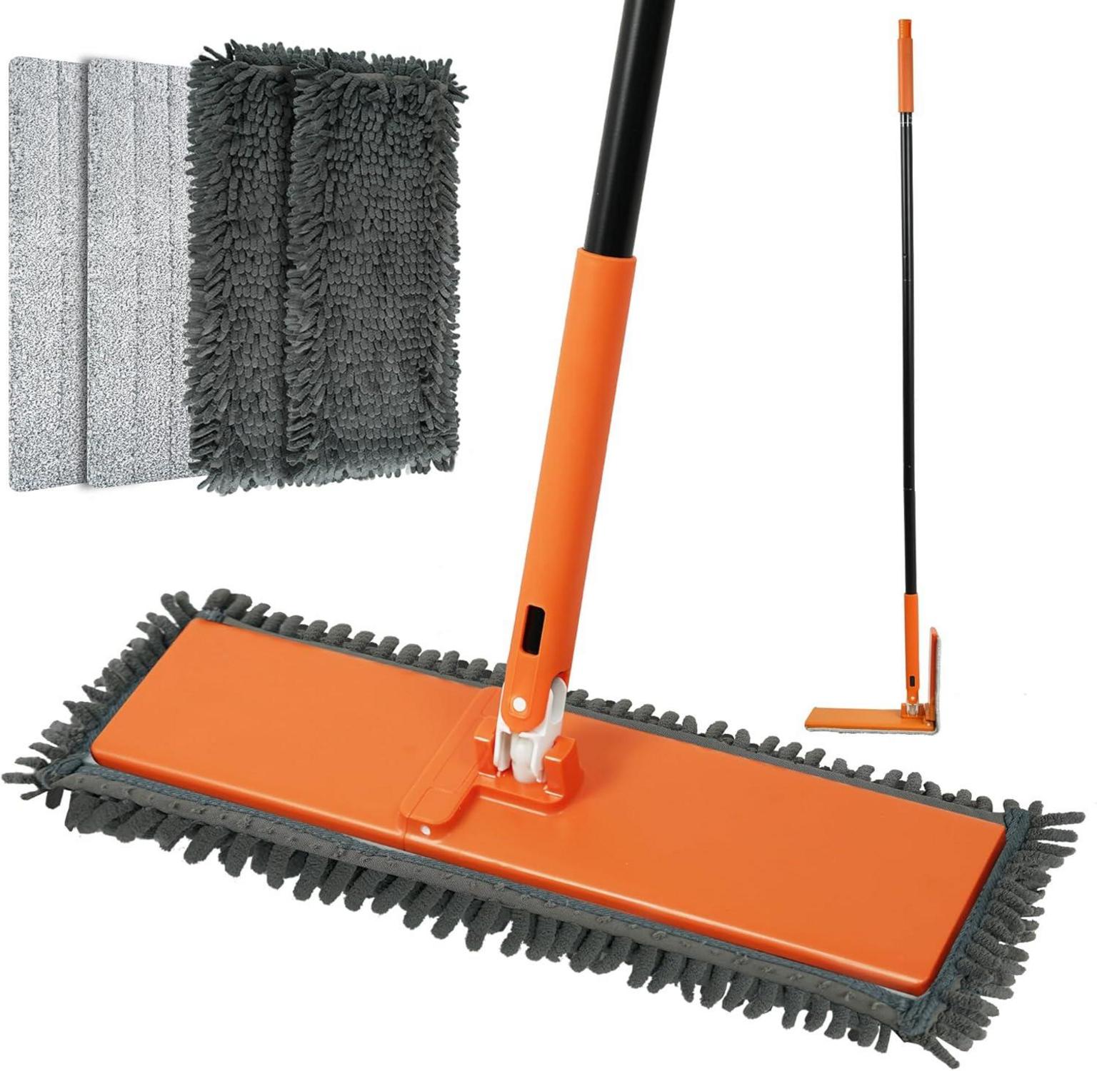 Bodenwischer Wischmopp 90° klappbarer Panel Chenille Mikrofaser Pads