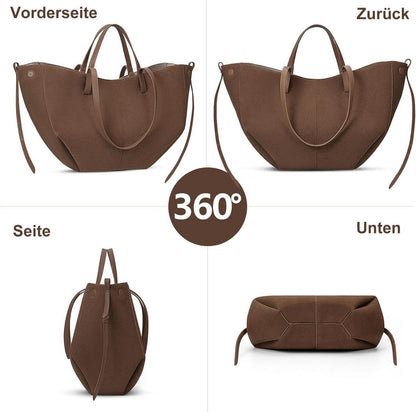 Große Tote Bag Kunstleder Handtasche Damen Elegante Schultertasche