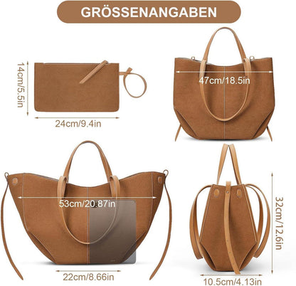 Tote Bag Kunstleder Damen Groß Schultertasche Shopper Umhängetasche