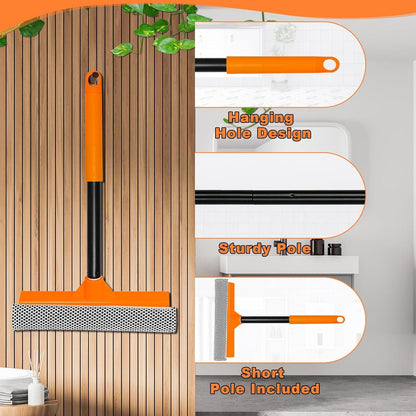 Fensterputzer mit Schwamm und Rakel 138cm Stiel Fensterreiniger Set
