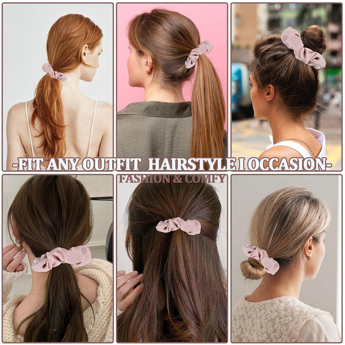 4er Set Scrunchies Haargummi mit Reißverschluss Damen - Tasche Haargummis Aufbewahrung & Schlüsselanhänger