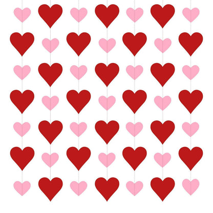 Valentinstags Herzgirlande – 4x 3m Rot & Rosa