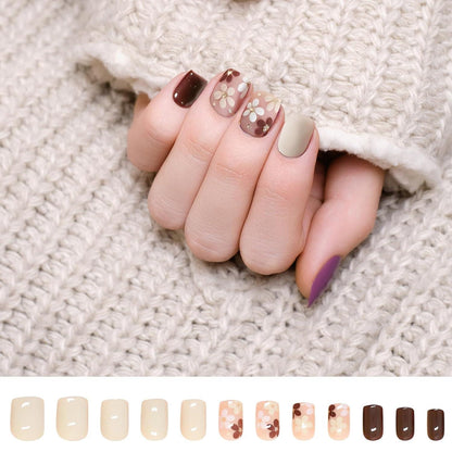 24x Kosmetik Kunstnägel Blumen Rosa Aufkleben Mini Feile Elegante Nagelkunst