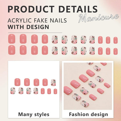 Premium Künstliche Nägel Set Rote Acryl Nägel Press on
