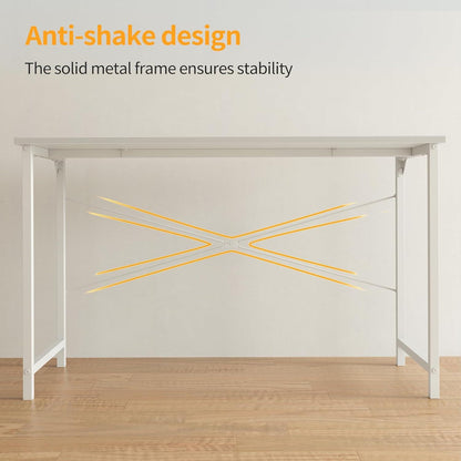 Kleiner Schreibtisch 120x48x75 cm Weiß Bürotisch Industrie-Design