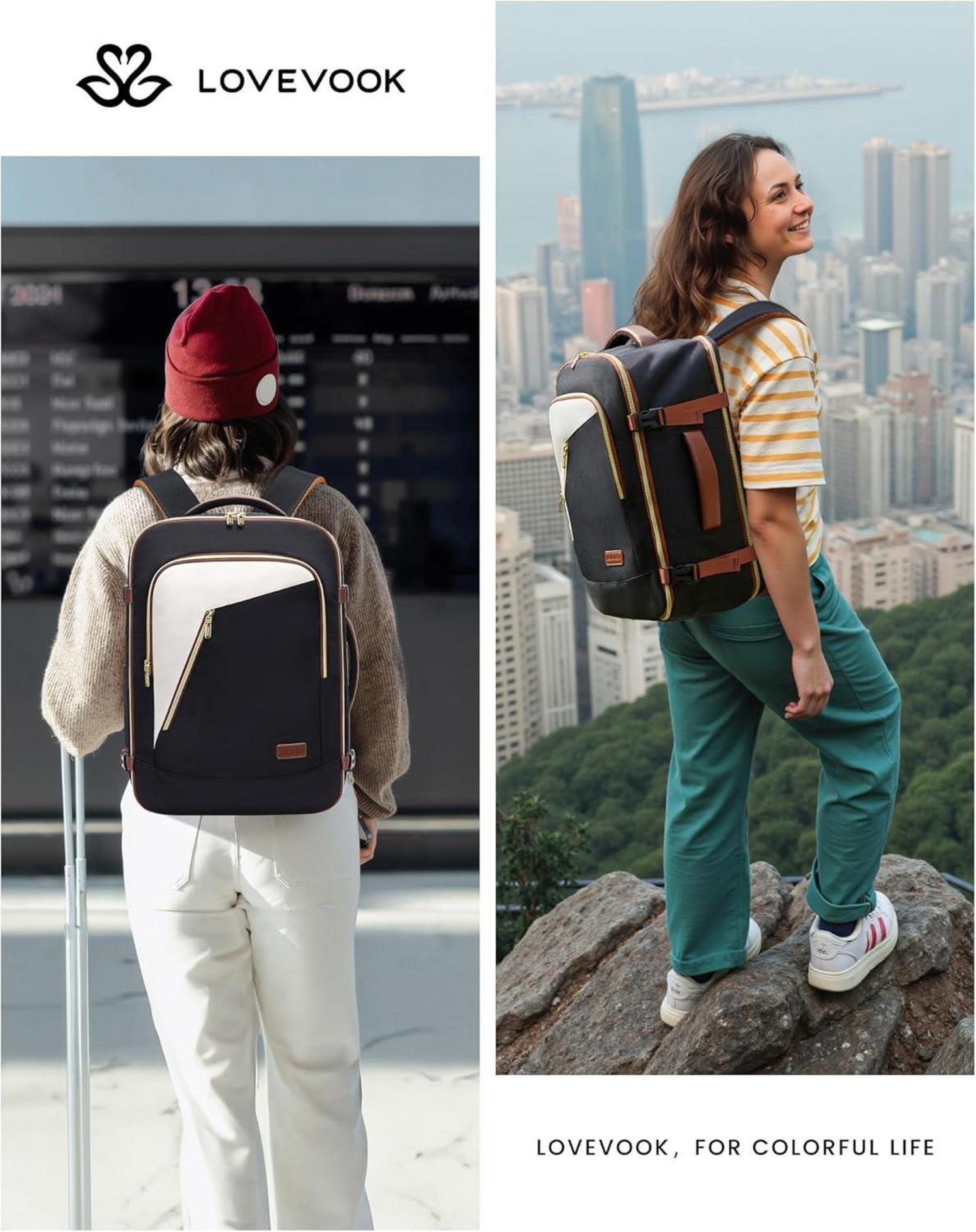 Reiserucksack Damen Groß Handgepäck Flugzeug 17.3 Zoll Laptop Backpack