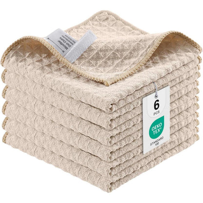 Mikrofasertücher 6er-Set, saugfähig, fusselfrei, beige