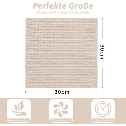 Mikrofasertücher 6er-Set, saugfähig, fusselfrei, beige