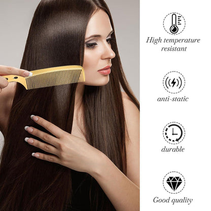 2er Set Profi Aluminium Friseurkamm Gold Antistatisch Herren