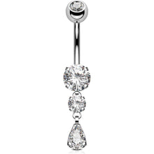 OUFER Bauchnabelpiercing Titan 14G 10mm mit Tropfenanhänger