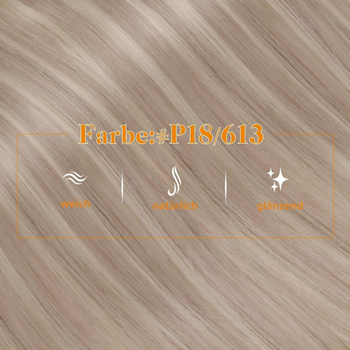 Echthaar Pferdeschwanz Extension Aschblond Mix Gelb Blond 40cm