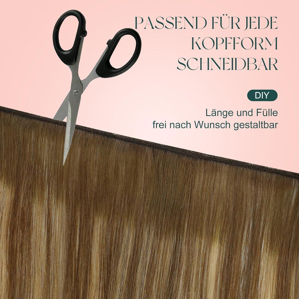 Echthaar Tressen Balayage Braun Ombre Blond 55cm