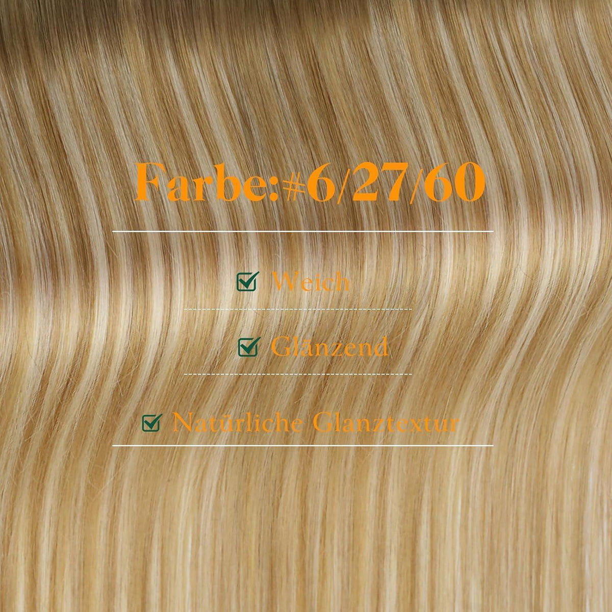 Echthaar Tape-in Extensions 60cm Blond Balayage Ombre