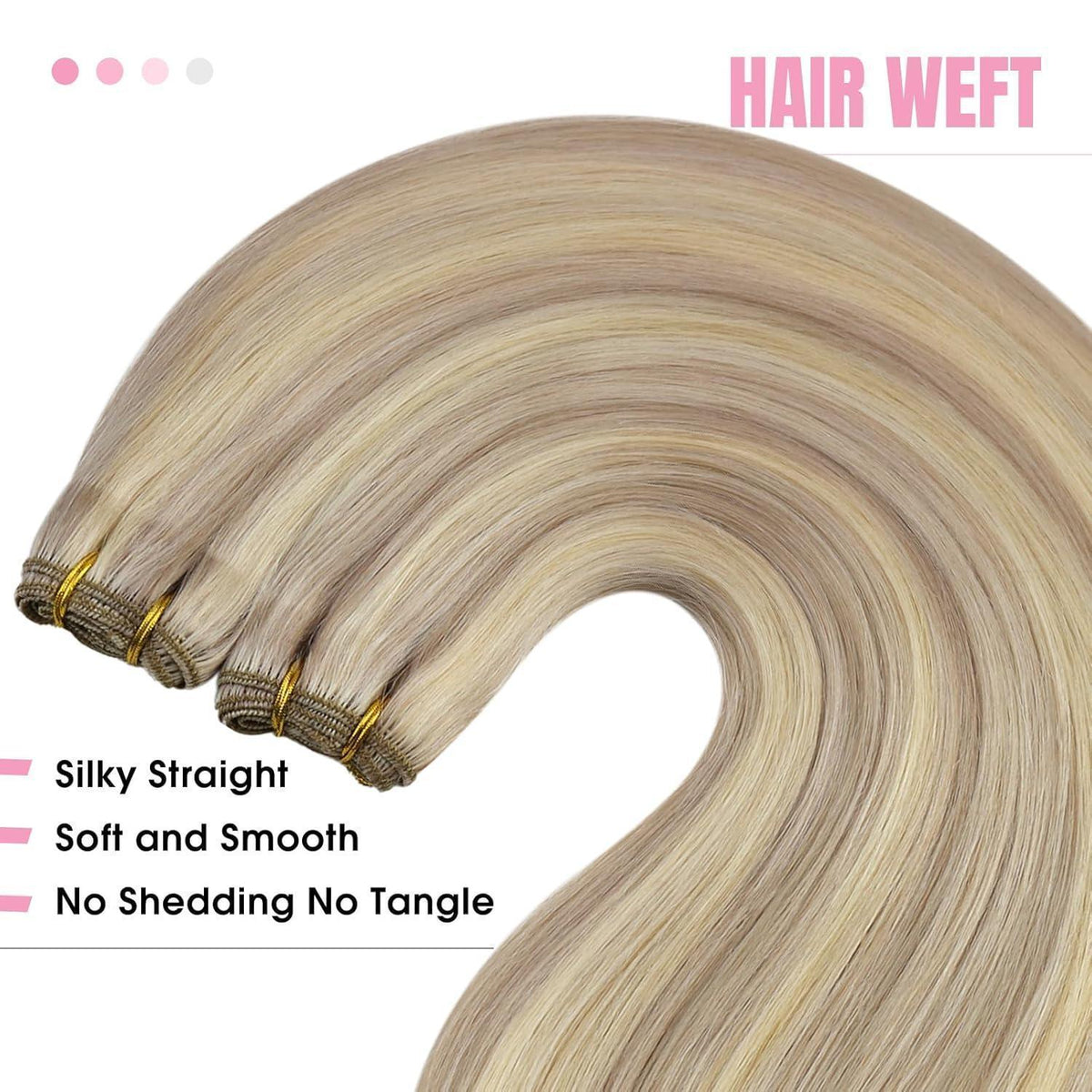 Blond Echthaar Tressen 55cm - Aschblond & Platinblond