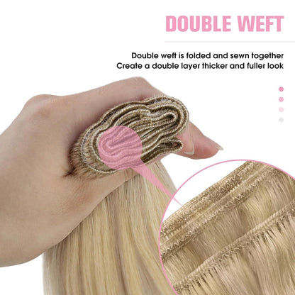 Blond Echthaar Tressen 55cm - Aschblond & Platinblond