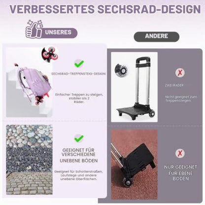 Schulrucksack Trolley Mädchen Lila – 36L, Abnehmbar
